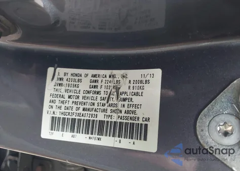 2014 Honda Accord Lx from USA, damaged, VIN 1HGCR2F3XEA072939